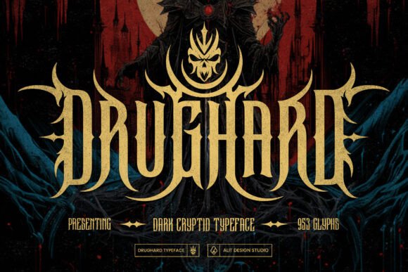 Drughard Typeface: A Gothic-Inspired Font for Editorial Design