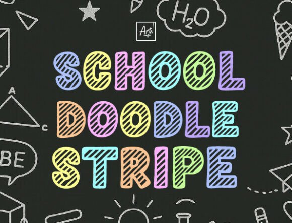 School Doodle Stripe: A Playful Font for Polished Branding