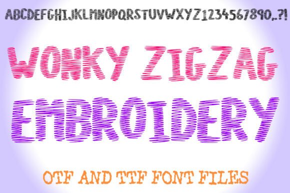 Wonky Zigzag Embroidery Font: A Playful Display Typeface for Digital Branding